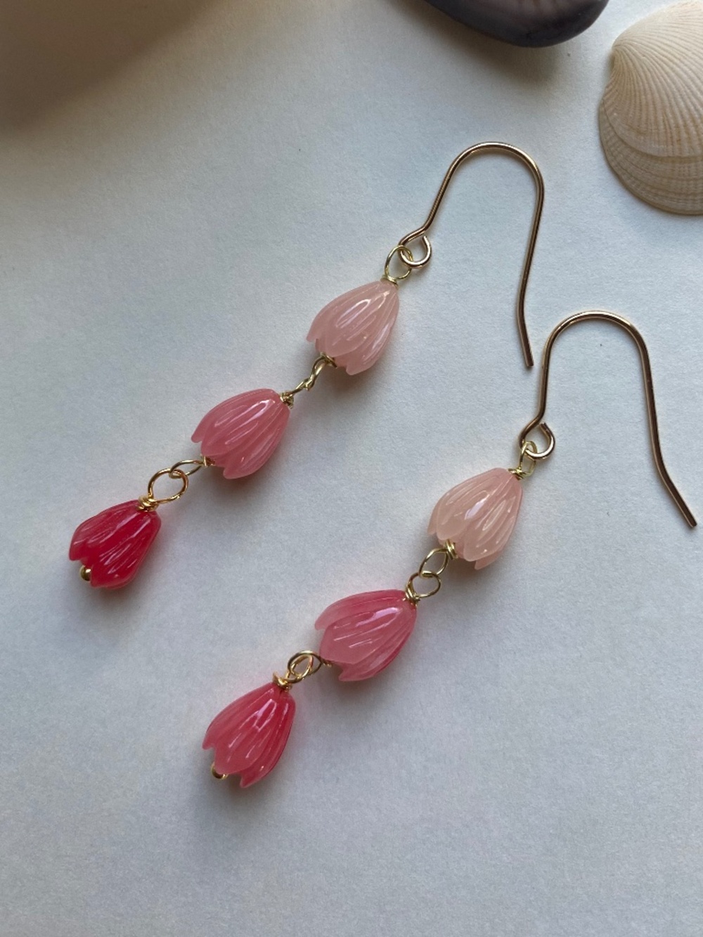 Handmade Pikake Earrings - Picture 2 of 3
